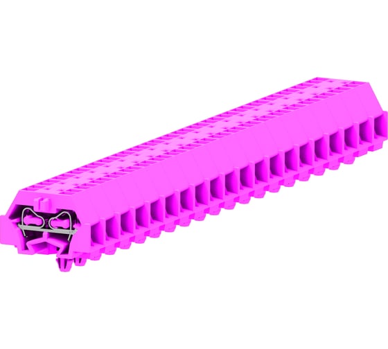 Клемма SUPU TB 2-2 с боковым подключением, с защелкивающимися ножками, сечение 1,5 мм. кв., розовая., 100 шт 240349 1