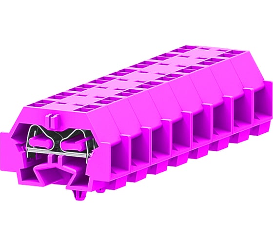 Клемма SUPU TB 2-2 с боковым подключением, с защелкивающимися ножками, розовая, 100 шт 242349 1