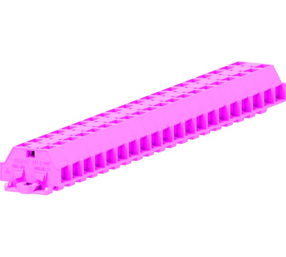 Клемма SUPU TB 2-2 с боковым подключением, с крепежными фланцами, розовая., 100 шт 241339 1