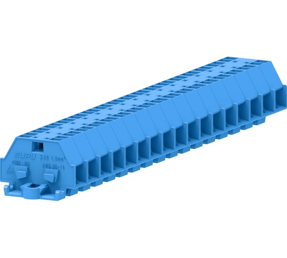Клемма SUPU TB 2-2 с боковым подключением, с крепежными фланцами, сечение 1,5 мм. кв., синяя, 100 шт 240334 1