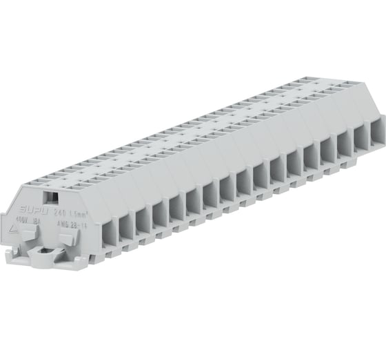 Клемма SUPU TB 2-2 с боковым подключением, с крепежными фланцами, сечение 1,5 мм. кв., светло-серая, 100 шт 240333 1