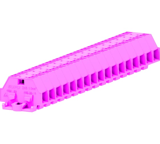 Клемма SUPU TB 2-2 с боковым подключением, с крепежными фланцами, сечение 1,5 мм. кв., розовая, 100 шт 240339 1