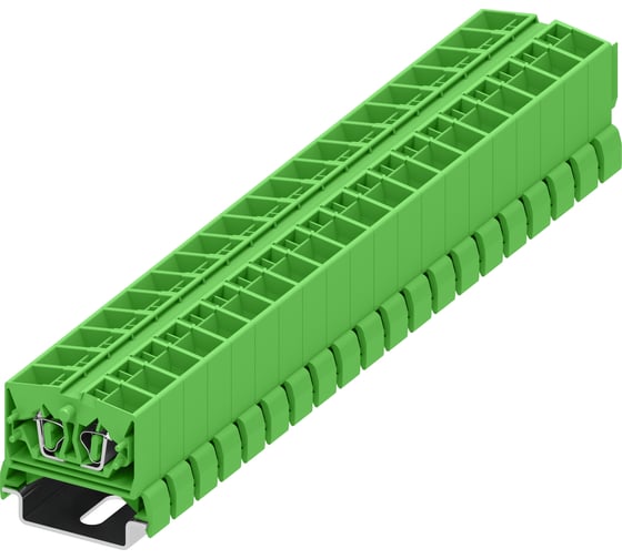 Клемма SUPU TB 2-2 на DIN-35, фронтальное подключение, сечение 2,5 мм. кв., зеленый, 100 шт 254386 1
