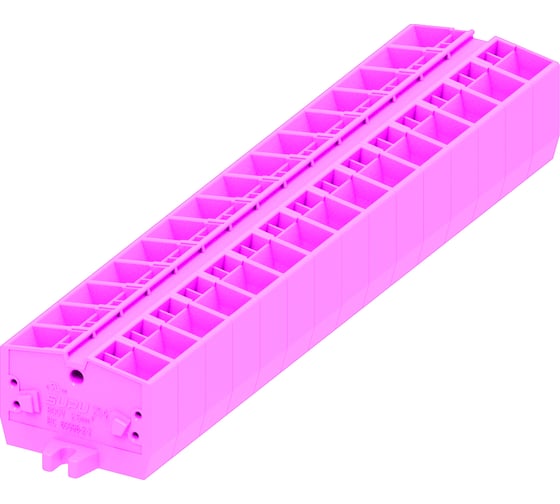 Клемма SUPU TB 2-2 с боковым подключением, с крепежными фланцами 254, розовый, 100 шт 254339 1