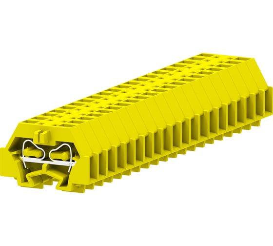 Клемма SUPU TB концевая 1-1 с боковым подключением, с защелкивающимися ножками, сечение 1,5 мм. кв., желтая, 100 шт 240325 1