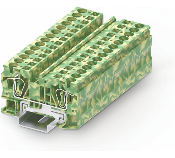Клемма SUPU TC 1-1 земля, сечение 6 мм. кв., желто-зеленая 50 шт TC6-2-PE 1