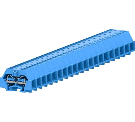 Клемма SUPU TB концевая 2-2 с боковым подключением, с защелкивающимися ножками, сечение 1,5 мм. кв., синяя, 100 шт 240354 1