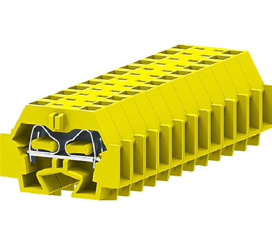 Клемма SUPU TB концевая 1-1 с боковым подключением, с защелкивающимися ножками, желтая, 100 шт 242325 1