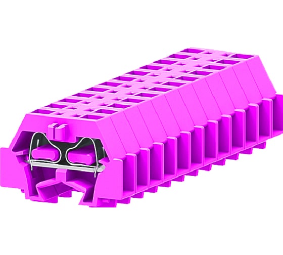 Клемма SUPU TB концевая 1-1 с боковым подключением, с крепежными фланцами, розовая, 100 шт 241329 1