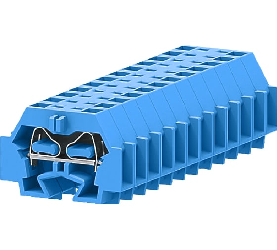 Клемма SUPU TB концевая 1-1 с боковым подключением, с защелкивающимися ножками, синяя, 100 шт 242324 1