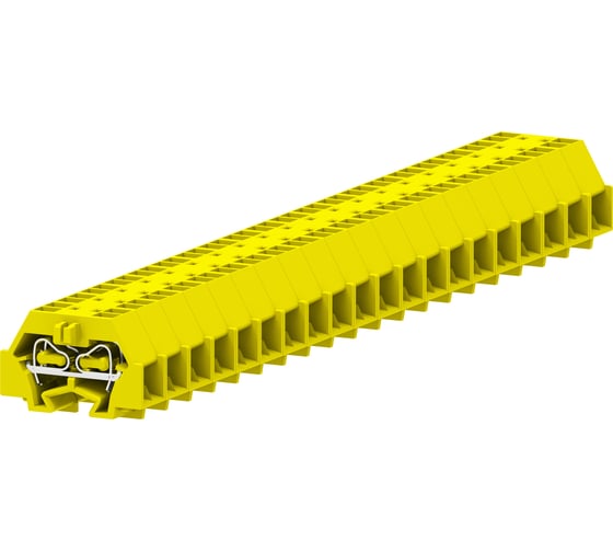 Клемма SUPU TB концевая 2-2 с боковым подключением, с защелкивающимися ножками, сечение 1,5 мм. кв., желтая, 100 шт 240355 1