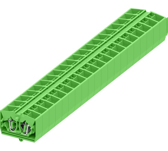 Клемма SUPU TB 2-2 фронтальное подключение, с защелкивающимися ножками, сечение 2,5 мм. кв., зеленый, 100 шт 254346 1