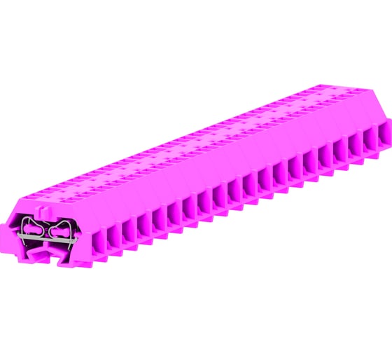 Клемма SUPU TB концевая 2-2 с боковым подключением, с защелкивающимися ножками, сечение 1,5 мм. кв., розовая., 100 шт 240359 1