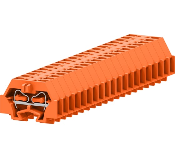 Клемма SUPU TB концевая 1-1 с боковым подключением, с защелкивающимися ножками, сечение 1,5 мм. кв., оранжевая, 100 шт 240322 1