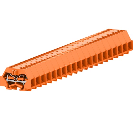 Клемма SUPU TB концевая 2-2 с боковым подключением, с защелкивающимися ножками, сечение 1,5 мм. кв., оранжевая, 100 шт 240352 1