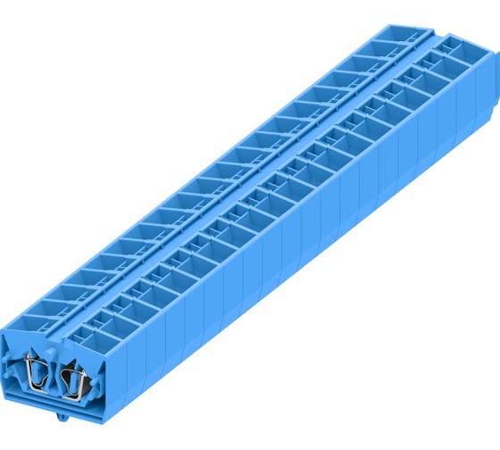 Клемма SUPU TB 2-2 фронтальное подключение, с защелкивающимися ножками, сечение 2,5 мм. кв., синий, 100 шт 254344 1