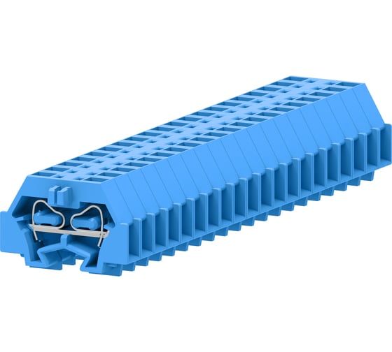 Клемма SUPU TB концевая 1-1 с боковым подключением, с защелкивающимися ножками, сечение 1,5 мм. кв., синяя, 100 шт 240324 1