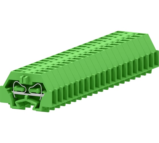 Клемма SUPU TB концевая 1-1 с боковым подключением, с защелкивающимися ножками, сечение 1,5 мм. кв., зеленая, 100 шт 240326 1