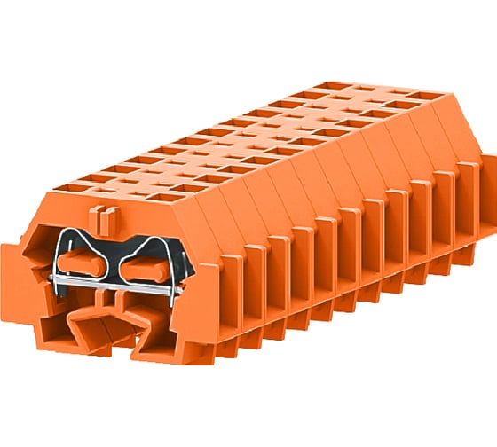 Клемма SUPU TB концевая 1-1 с боковым подключением, с защелкивающимися ножками, оранжевая, 100 шт 242322 1