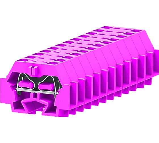 Клемма SUPU TB концевая 1-1 с боковым подключением, с защелкивающимися ножками, розовая, 100 шт 242329 1