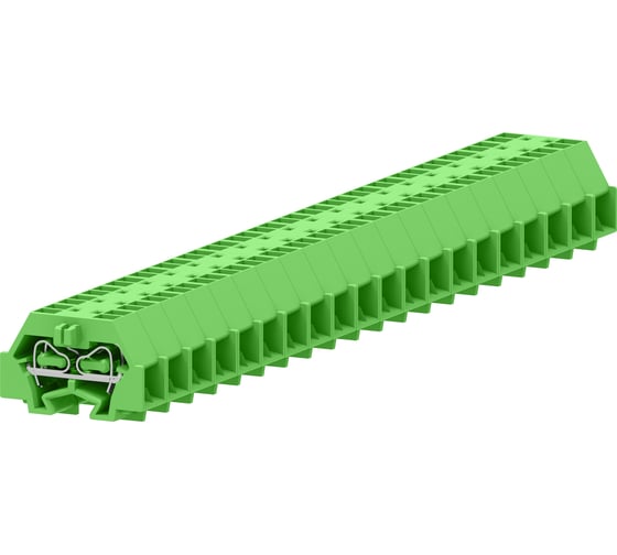 Клемма SUPU TB концевая 2-2 с боковым подключением, с защелкивающимися ножками, сечение 1,5 мм. кв., зеленая, 100 шт 240356 1