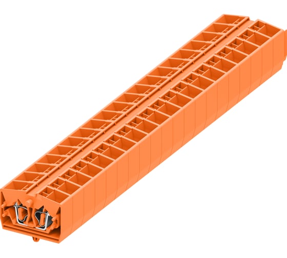 Клемма SUPU TB 2-2 фронтальное подключение, с защелкивающимися ножками, сечение 2,5 мм. кв., оранжевая, 100 шт 254342 1