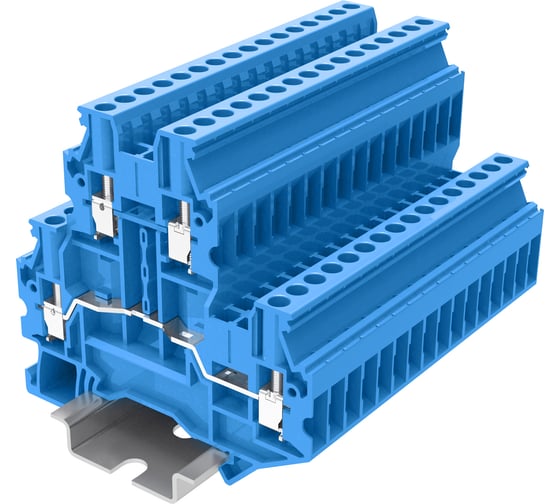 Клемма SUPU TU 2-уровневая, винтовая, сечение 2,5 мм. кв., синяя 100 шт TUD2.5-2-BU 1