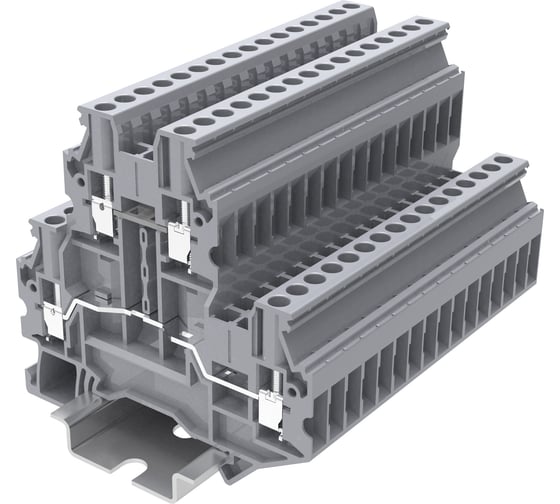 Клемма SUPU TU 2-уровневая, винтовая, сечение 2,5 мм. кв., серая 100 шт TUD2.5-2-GY 1