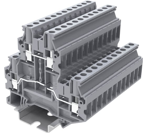 Клемма SUPU TU 2-уровневая, винтовая, сечение 4 мм. кв., серая 50 шт TUD4-2-GY 1