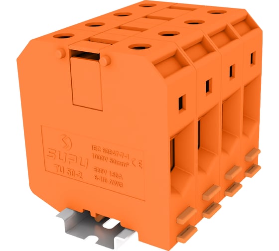 Клемма SUPU TU 1-1 винтовая, сечение 50 мм. кв., оранжевая 20 шт TU50-2-OG 1