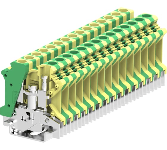 Клемма SUPU SUK 1-1 земля винтовая, сечение 6 мм. кв., желто-зеленая 50 шт 306993 1