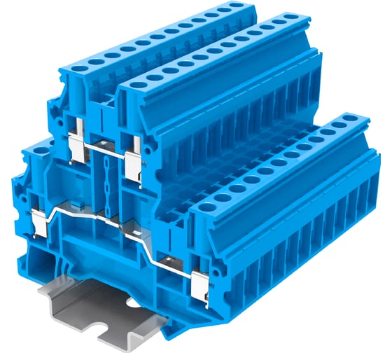 Клемма SUPU TU 2-уровневая, винтовая, сечение 4 мм. кв., синяя 50 шт TUD4-2-BU 1
