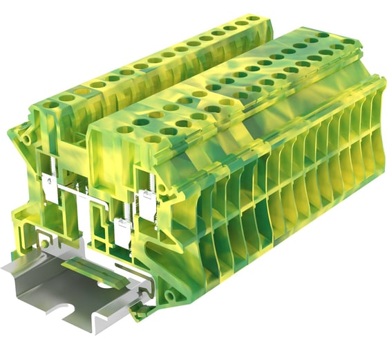 Клемма SUPU TU 1-2 земля, винтовая, сечение 2,5 мм. кв., желто-зеленая 100 шт TU2.5-3-PE 1