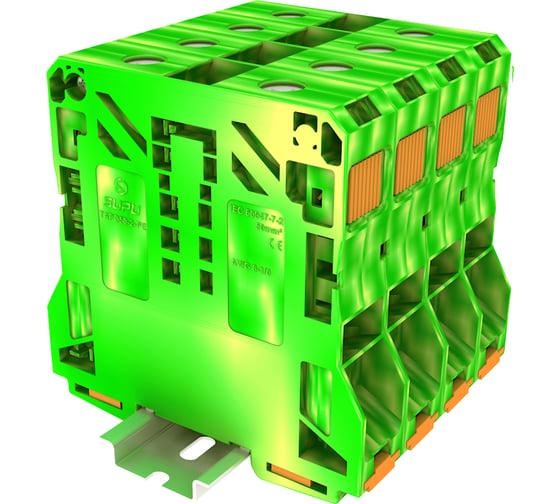 Клемма SUPU сильноточная TP 1-1 земля, Push-in, сечение 50 мм. кв., желто-зеленая 20 шт TAPO50-2-PE 1