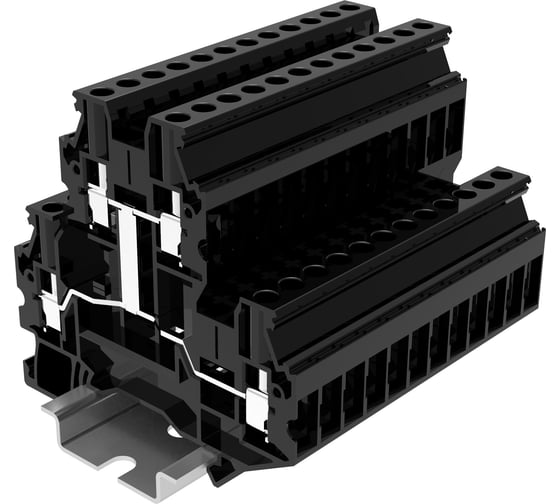 Клемма SUPU TU 2-уровневая, винтовая, сечение 4 мм. кв., черная 50 шт TUD4-2-PV 1