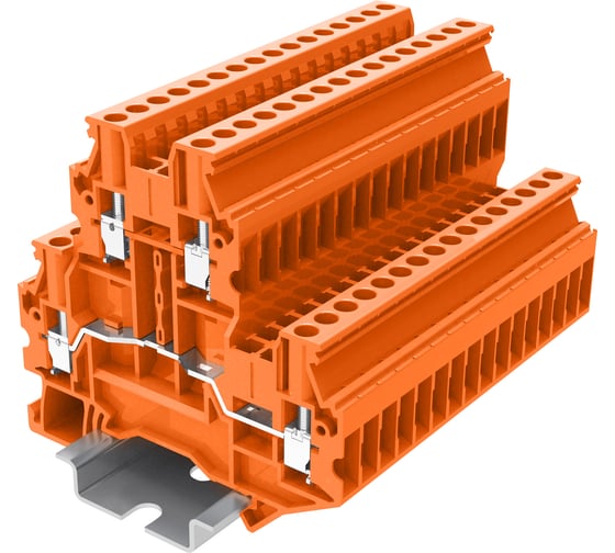 Клемма SUPU TU 2-уровневая, винтовая, сечение 2,5 мм. кв., оранжевая 100 шт TUD2.5-2-OG 1