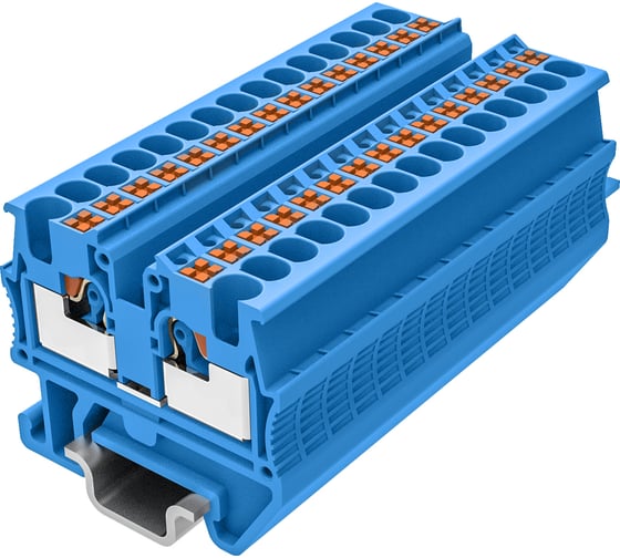 Клемма SUPU мини TP 1-1 проходная, Push-in, сечение 1,5 мм. кв., DIN 15, синяя 200 шт TPM1.5-2-BU 1