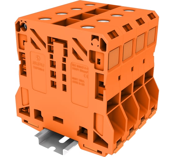 Клемма SUPU сильноточная TP 1-1 проходная Push-in, сечение 50 мм. кв., оранжевая 20 шт TAPO50-2-OG 1