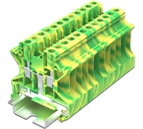Клемма SUPU TU 1-1 земля, винтовая, сечение 4 мм. кв., желто-зеленая 50 шт TU4-2-PE