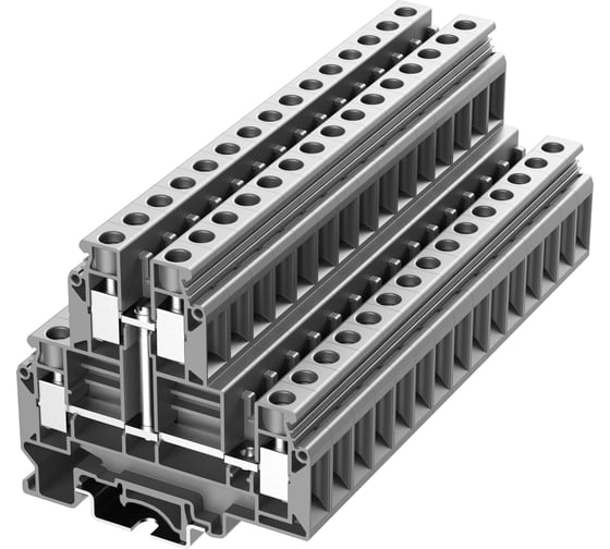Клемма SUPU UKD 2-2 винтовая 2-уровневая, с перемычкой, сечение 10 мм. кв., серая 25 шт 310921-PV 1
