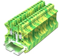 Клемма SUPU TU 1-1 земля, винтовая, сечение 2,5 мм. кв., желто-зеленая 100 шт TU2.5-2-PE