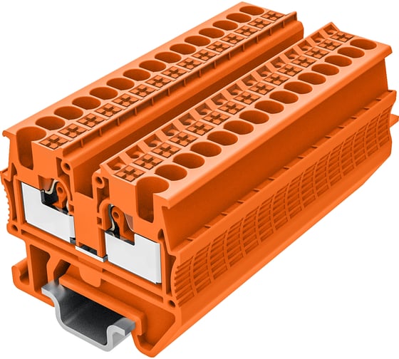 Клемма SUPU мини TP 1-1 проходная, Push-in, сечение 1,5 мм. кв., DIN 15, оранжевая 200 шт TPM1.5-2-OG 1