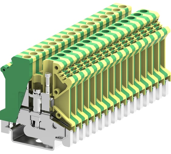 Клемма SUPU SUK 1-1 земля винтовая, сечение 4 мм. кв., желто-зеленая 50 шт 305993 1