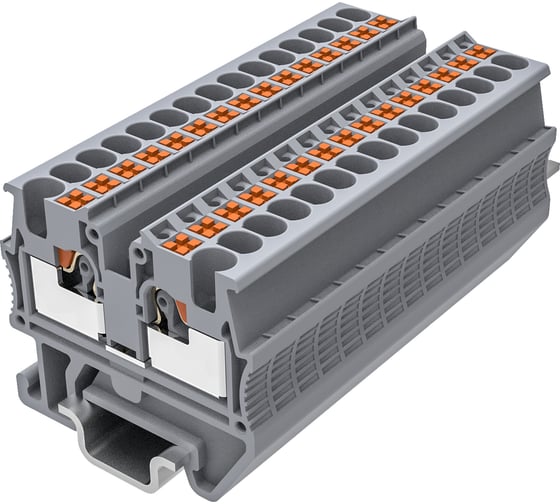 Клемма SUPU мини TP 1-1 проходная, Push-in, сечение 1,5 мм. кв., DIN 15, серая 200 шт TPM1.5-2-GY 1