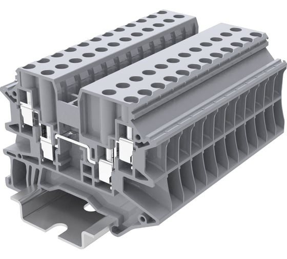 Клемма SUPU TU 2-2 винтовая, сечение 4 мм. кв., серая 50 шт TU4-4-GY 1