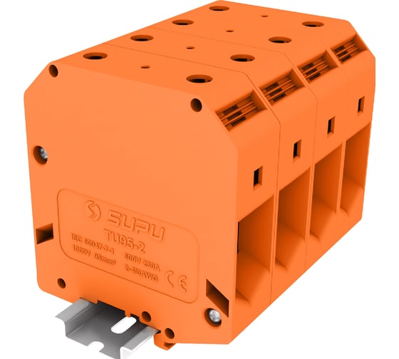 Клемма SUPU TU 1-1 винтовая, сечение 95 мм. кв., оранжевая 10 шт TU95-2-OG 1