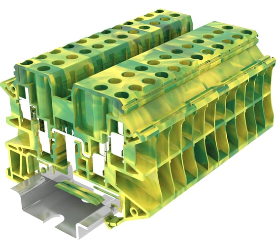 Клемма SUPU TU 2-2 земля, винтовая, сечение 4 мм. кв., желто-зеленая 50 шт TU4-4-PE 1