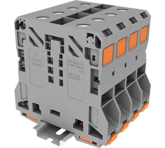 Клемма SUPU сильноточная TP 1-1 проходная Push-in, сечение 50 мм. кв., серая 20 шт TAPO50-2-GY 1