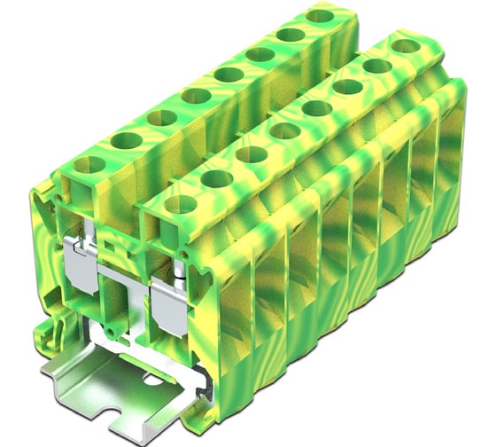 Клемма SUPU TU 1-1 земля, винтовая, сечение 16 мм. кв., желто-зеленая 50 шт TU16-2-PE 1