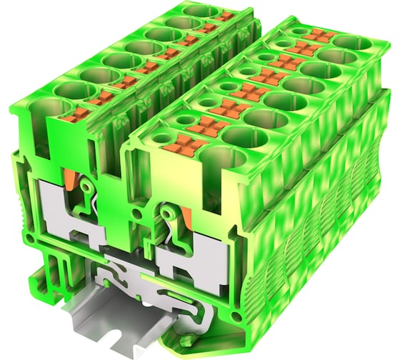 Клемма SUPU мини TP 1-1 проходная земля, Push-in, сечение 2,5 мм. кв., DIN 15, желто-зеленая 150 шт TPM2.5-2-PE 1